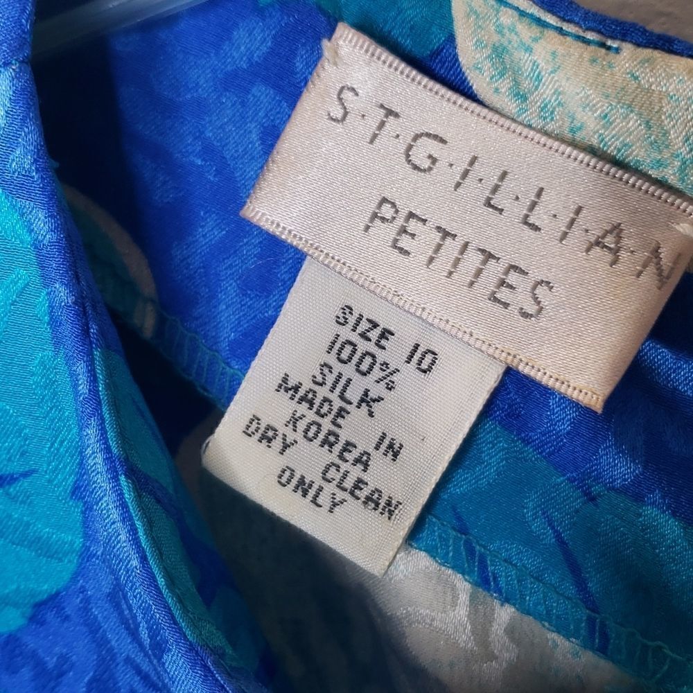 Vintage Floral 100% Silk ST GILLIAN Dress Size 10 - Picture 2 of 12